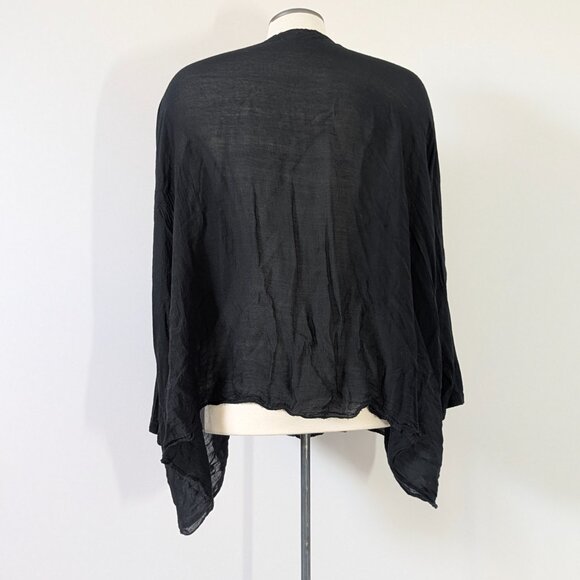 Italian Silk/Cotton Blend Shirt Black One Size - Picture 4 of 4